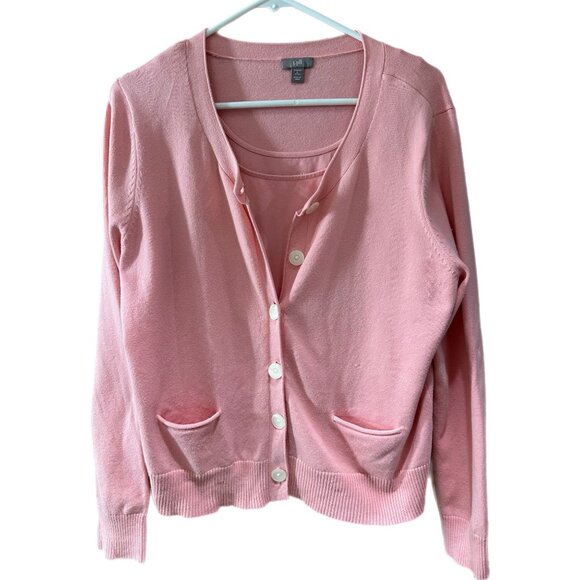 J.Jill Stretch Women’s Large Petite Pink Sweater and Matching Tank **READ** - Picture 1 of 8